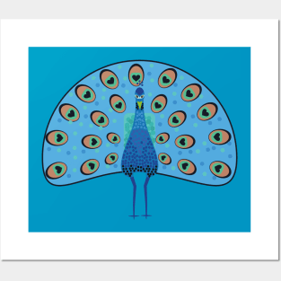 Cute Peacock Exotic Indian Bird Cartoon Posters and Art